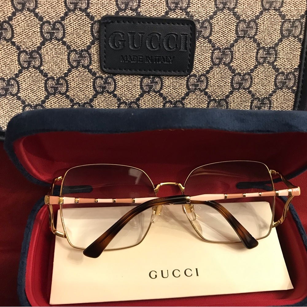 Gucci Gold Eyeglasses with Case - Picture 4 of 7